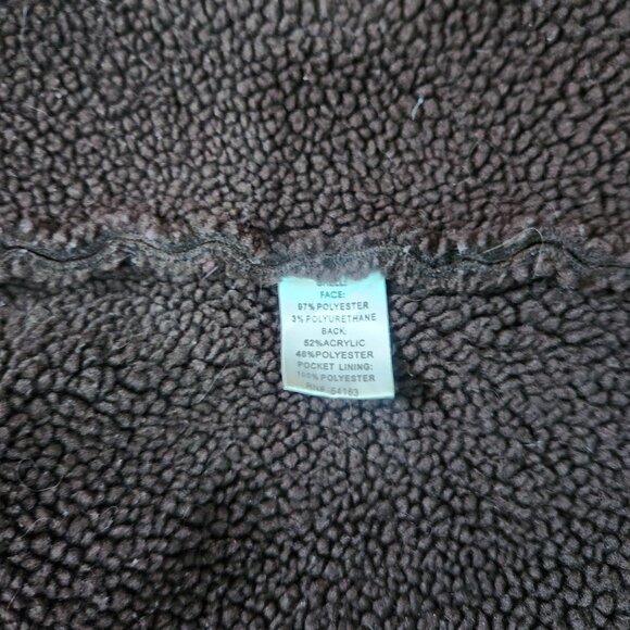 Calvin Klein Coat Mens Size XL Brown Button Up Polyester Faux Sherpa Lining - Picture 9 of 10